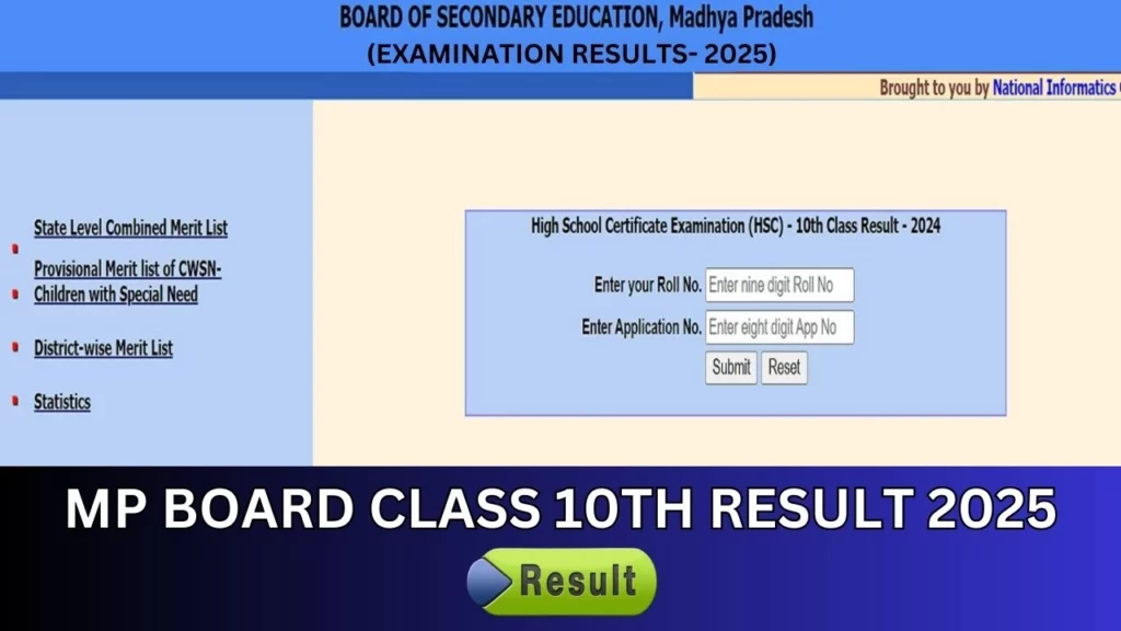 MP Board Class 10th Result 2025