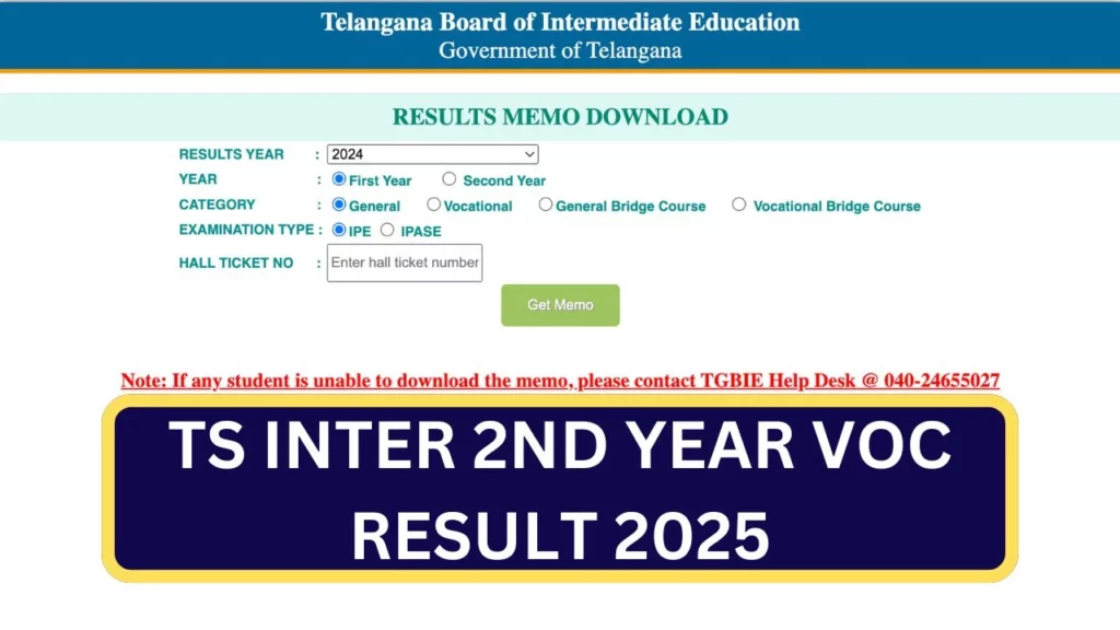 TS Inter 2nd Year VOC Result 2025